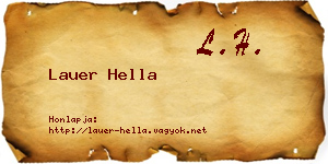 Lauer Hella névjegykártya